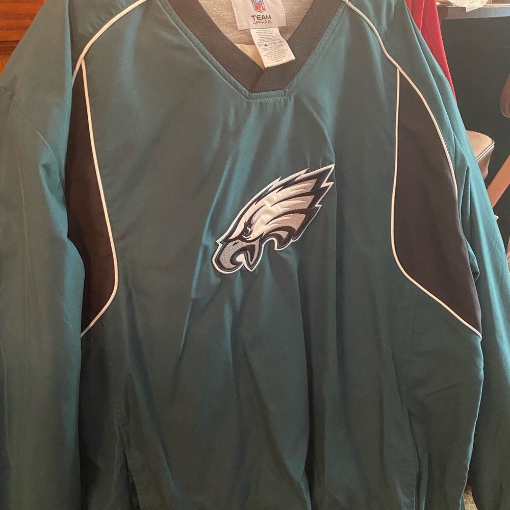 Eagles green pull over jacket coat size mens XL